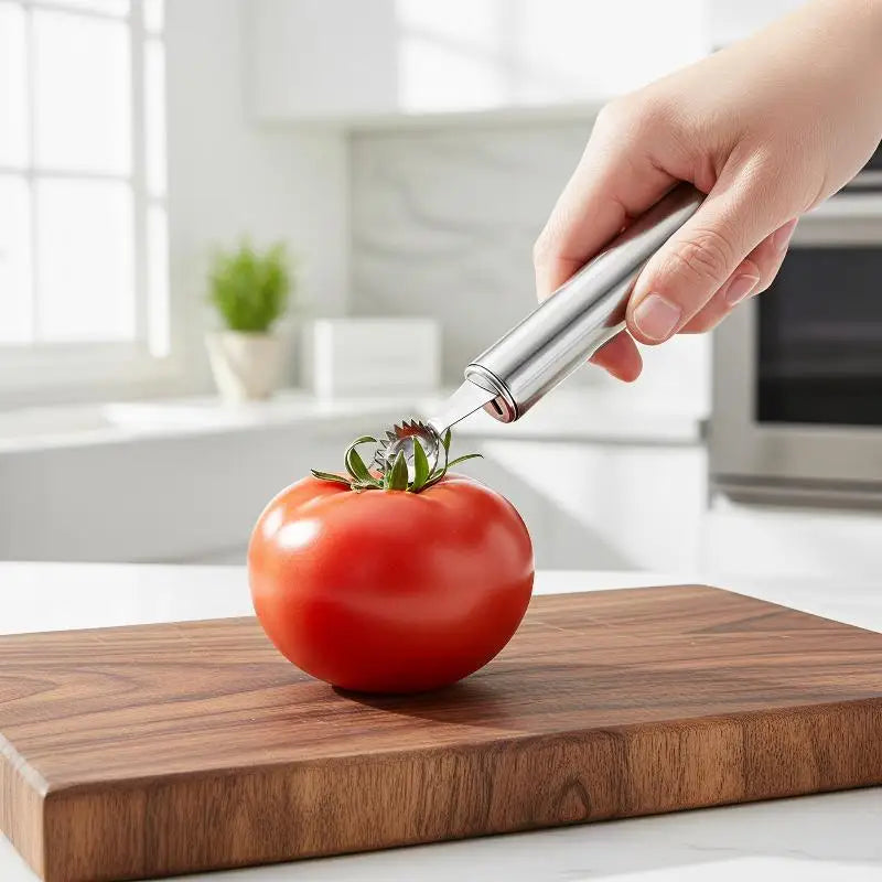 Stainless Steel Fruit Huller & Stem Remover | Strawberry Tomato Fruit Huller Tool PLUSH