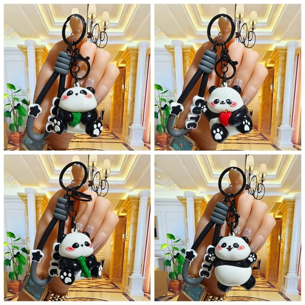 Cute Cartoon Panda Silicone Keychain – Fun Animal Key Ring Animal Keychain PLUSH