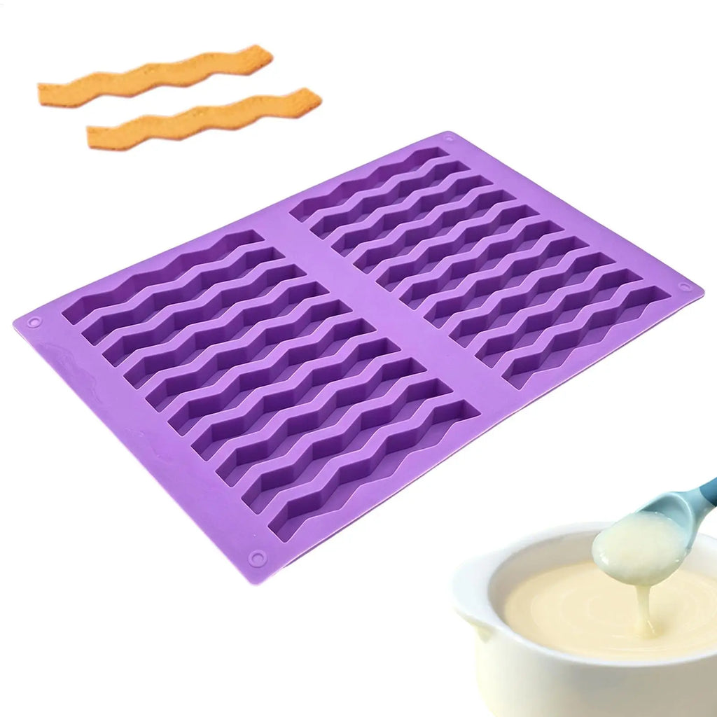 20-Cavity Wave Silicone Chocolate Mold – Candy, Soap & Ice Silicone Baking Mold PLUSH