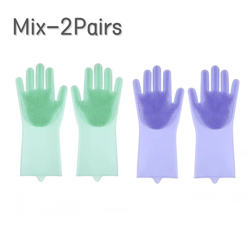 Silicone Pet Grooming Glove – Dog & Cat Hair Removal Brush Pet Grooming Glove PLUSH Mix B-2Pairs