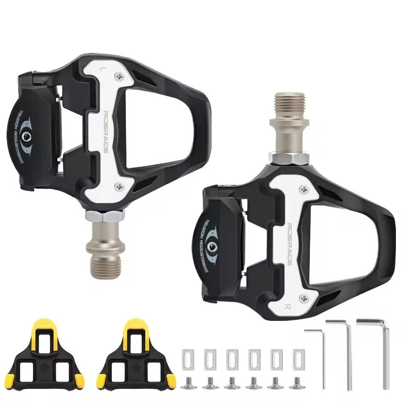 Road Bike Clipless Pedals SPD SL Self-Locking Sealed Bearing Clipless Bike Pedals PLUSH with pads