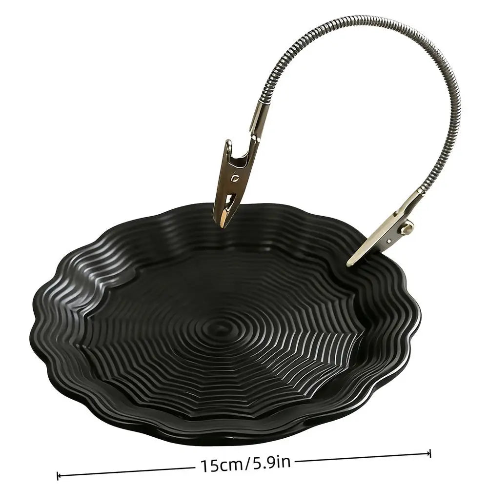 Metal Incense Coil Holder Stand with Ash Tray | Indoor & Outdoor Incense Coil Holder PLUSH Black