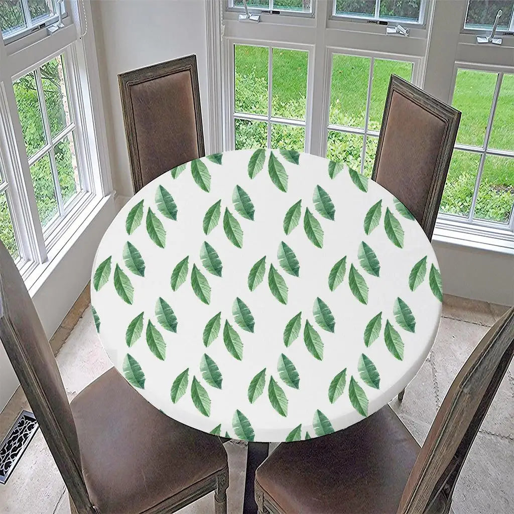 Waterproof Round Elastic Tablecloth – Non-Slip Classic Pattern Round Elastic Tablecloth PLUSH D150cm60Inch