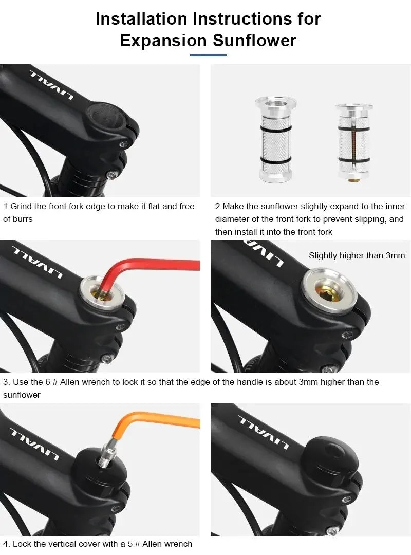 Bike Headset Expander Star Nut Top Cap 1-1/8" Fork 22-25mm Bike Headset Hardware PLUSH