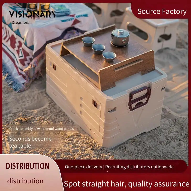 Foldable Camping Storage Box PP 47.5x29.5x23.5cm Flip Top Foldable Storage Box PLUSH