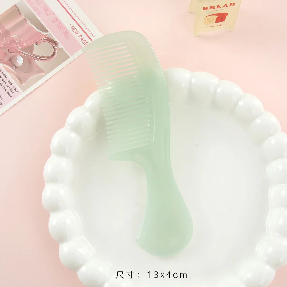 Mini Macaron Cute Pocket Hair Comb – Portable Plastic Comb Pocket Hair Comb PLUSH Jelly green