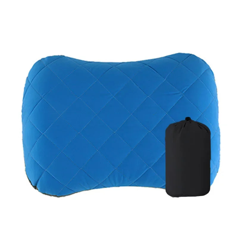 Ultralight Inflatable Camping Pillow – Neck & Lumbar Support Inflatable Camping Pillow PLUSH Blue