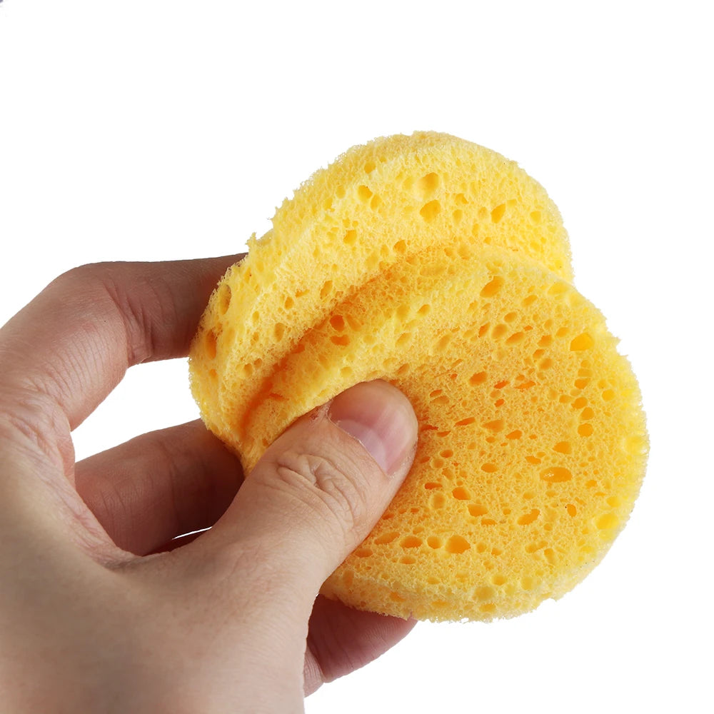 4-Pack Natural Cellulose Facial Sponge Makeup Remover Puffs 6cm Facial Cleansing Sponge PLUSH