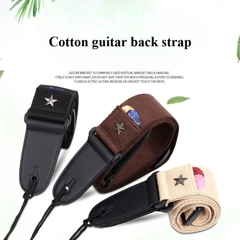 Embroidered Cross Guitar Strap – Electric, Bass & Ukulele Guitar Strap PLUSH