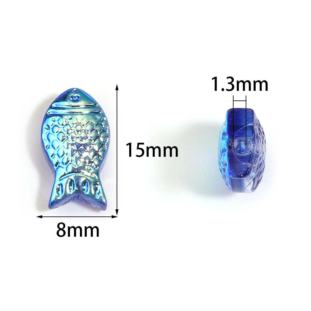 30pcs Fish Glass Spacer Beads Clear AB Color – DIY Jewelry Glass Spacer Beads PLUSH