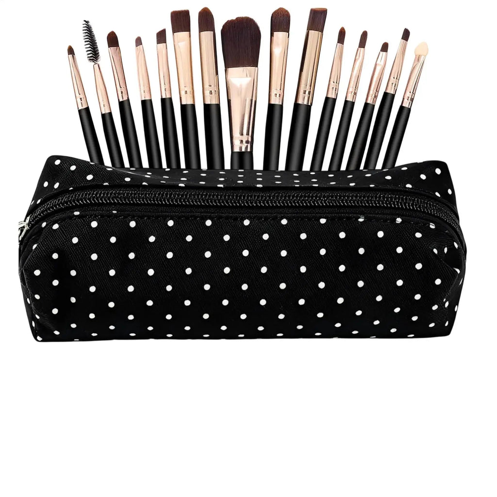 Dot Pencil Case – Large Canvas Stationery Organizer Bag Pencil Case PLUSH