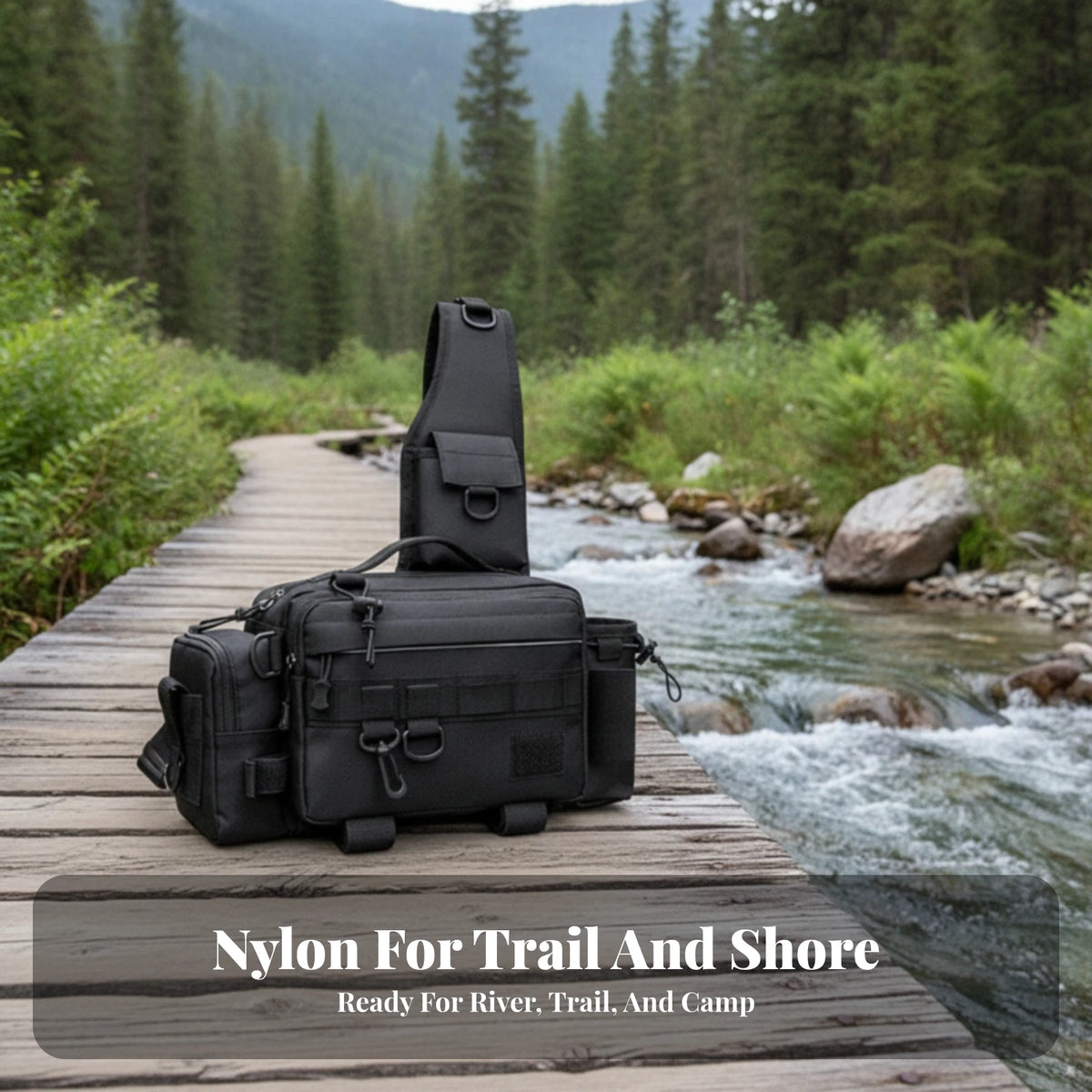 Fishing Waist Bag – Heavy-Duty Tackle Sling Pack Organizer Fishing Sling Pack PLUSH