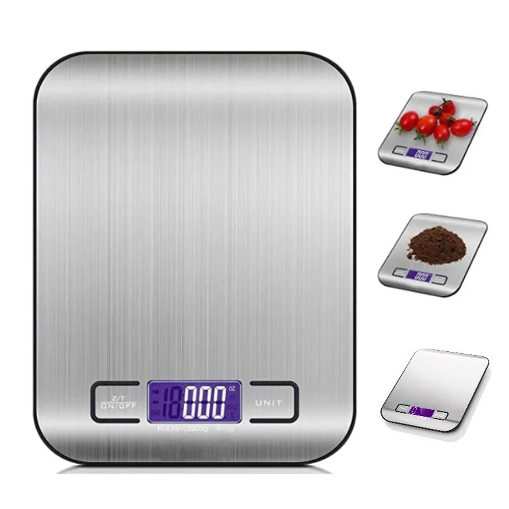 Digital Kitchen Scale 5kg/10kg | 1g Precision LED Display Digital Kitchen Scale PLUSH