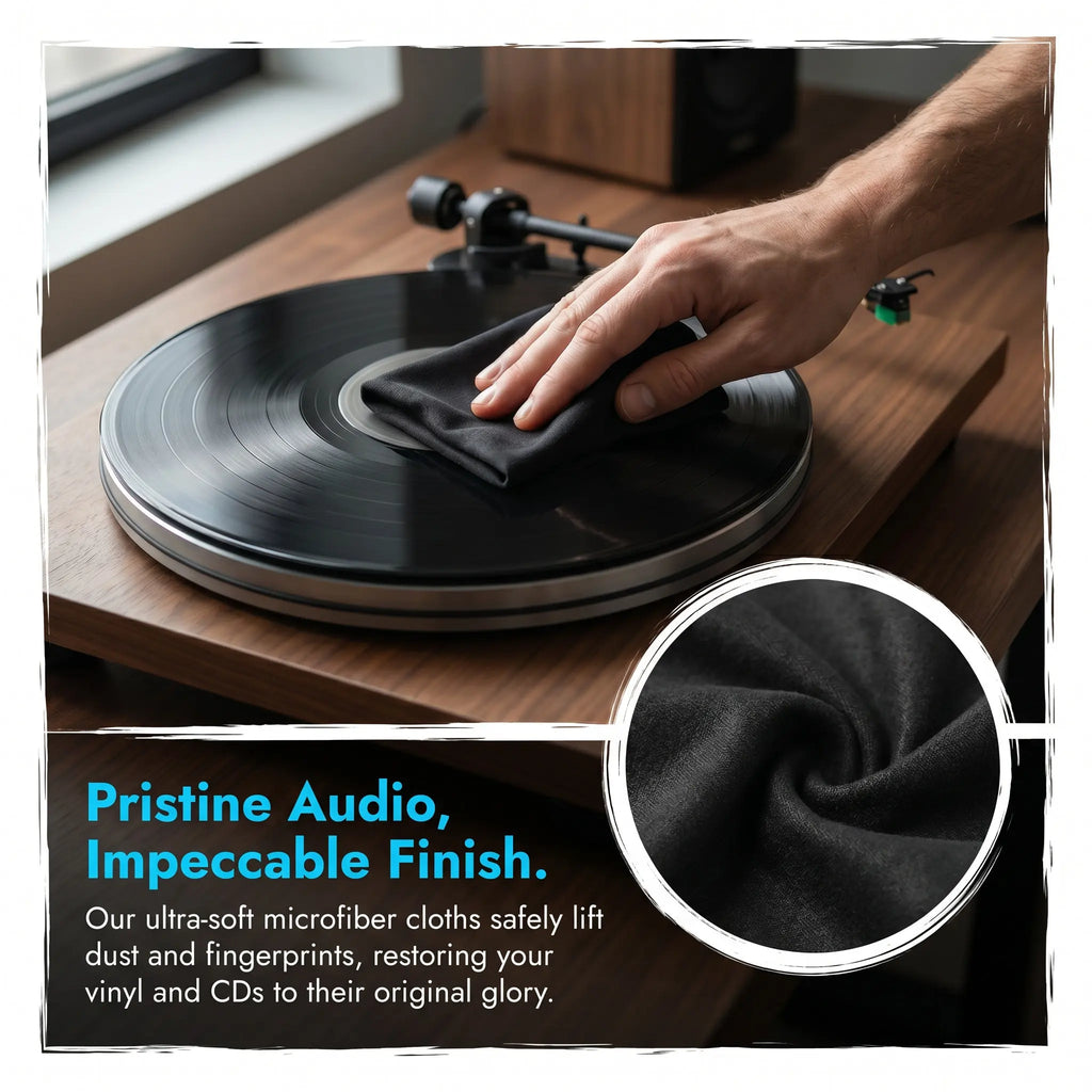 10pcs Microfiber Vinyl Record & CD Cleaning Cloths | Reusable Cleaning Cloths PLUSH
