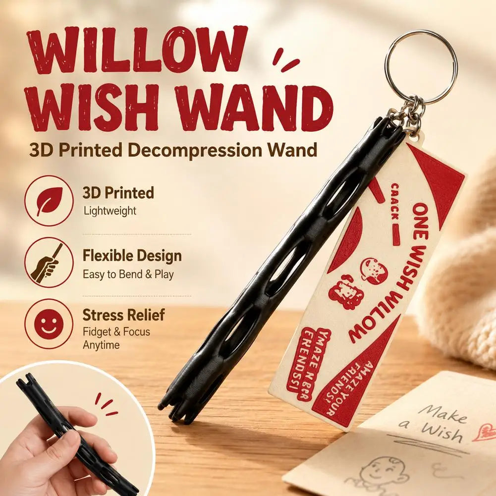 3D Printed Wishing Willow Snap Stick – Lucky Gift Box Favor Novelty Party Favor PLUSH
