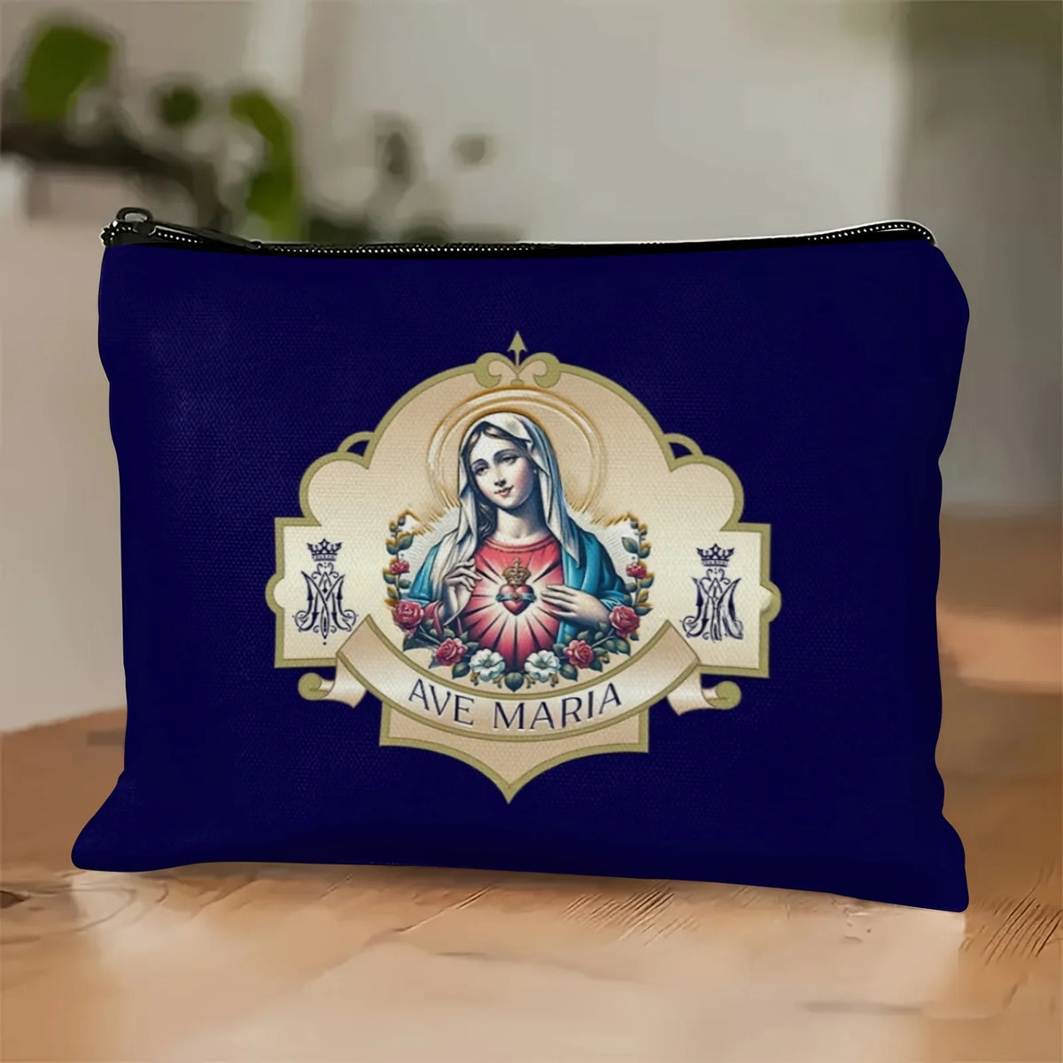 Catholic Mary Makeup Bag – Zipper Travel & Jewelry Pouch Makeup Travel Bag PLUSH A