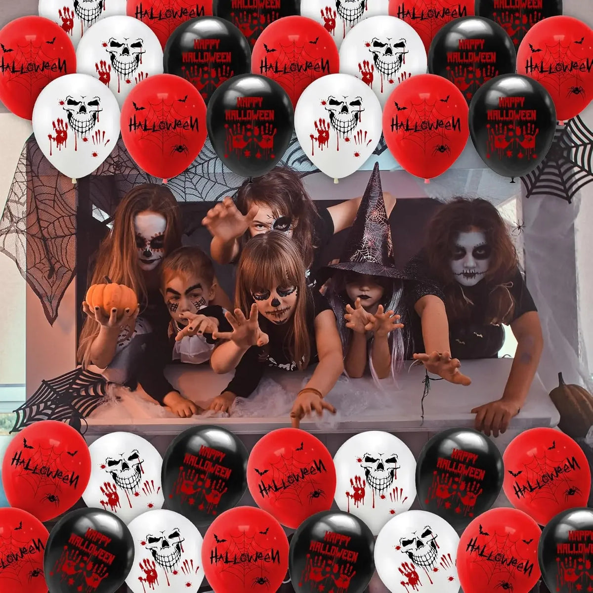 Halloween Bloody Handprint Latex Balloons – Zombie Party Decor Halloween Party Balloons PLUSH