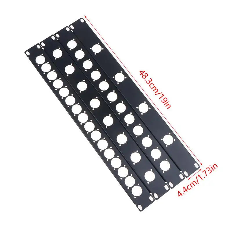 19" Rack Patch Metal Panel 4/8/12/16-Way Audio Cable Mount Audio Rack Panel PLUSH
