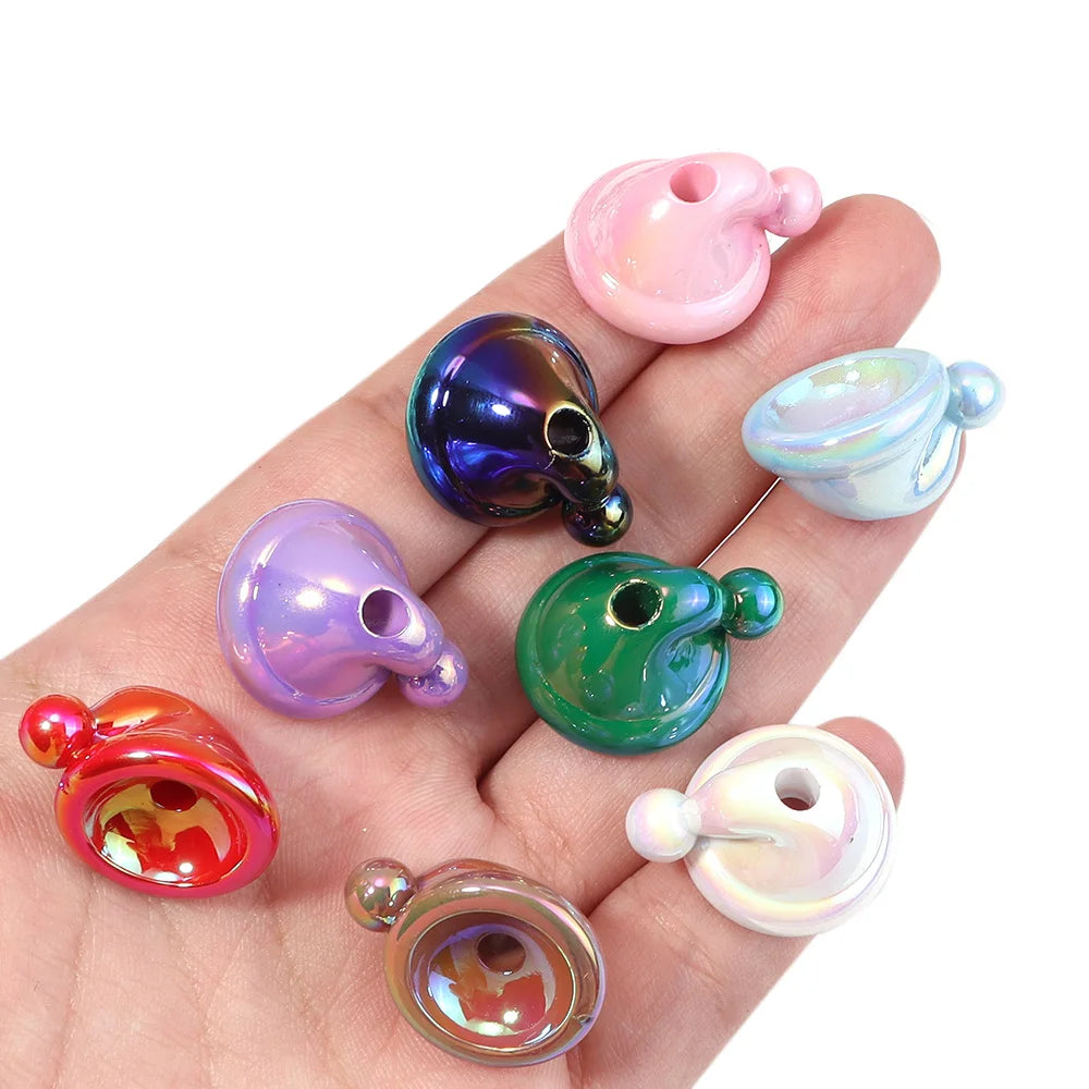 10pcs Christmas Hat Acrylic Beads for DIY Jewelry & Crafts Acrylic Craft Beads PLUSH