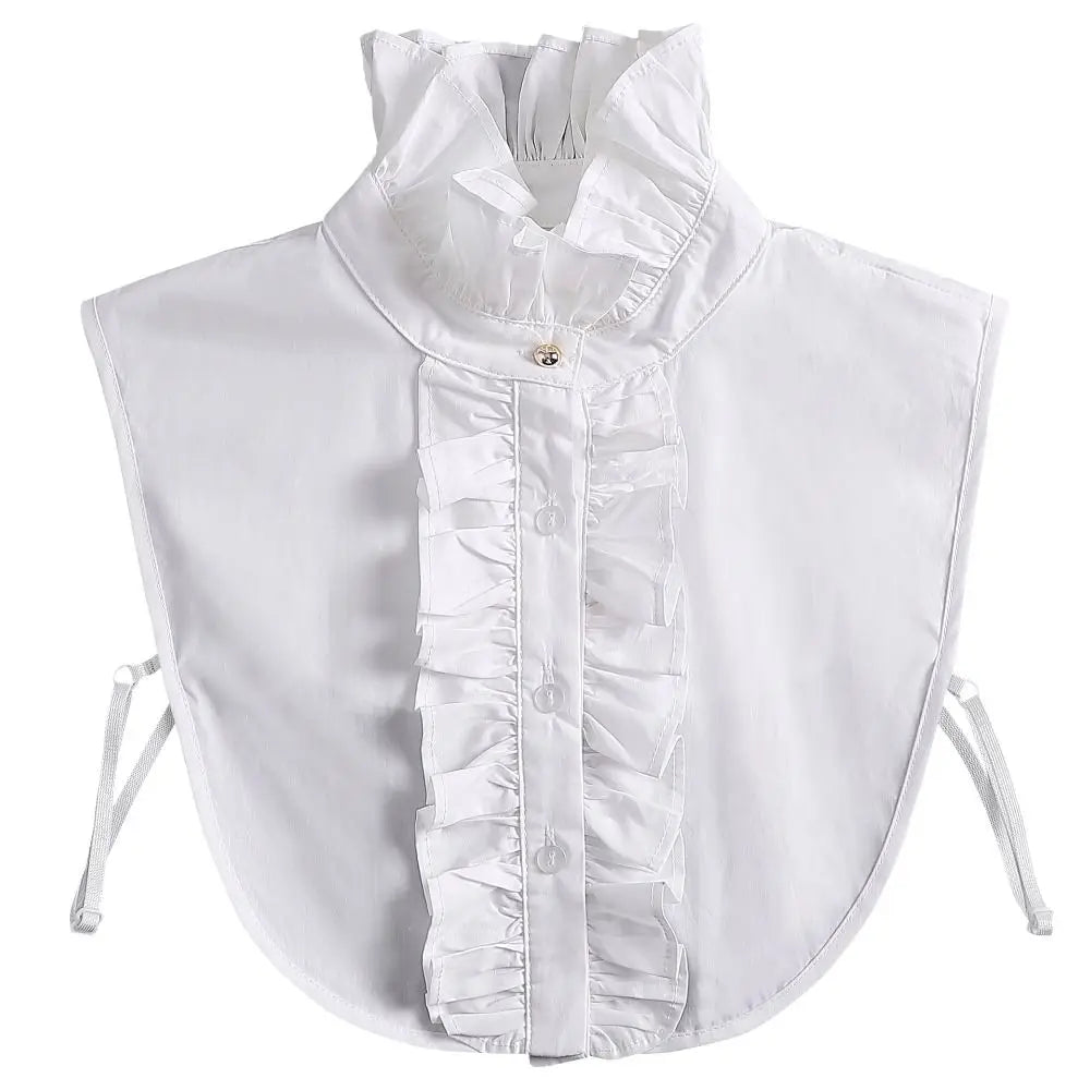 Women's Detachable Fake Collar V-Neck Ruffle Pleated Cuff Detachable Collar PLUSH