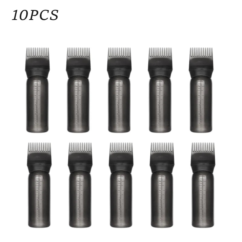 180ml Hair Oil Applicator Bottle – 10 or 20 Pack Refillable Hair Applicator Bottle PLUSH Black 10pcs