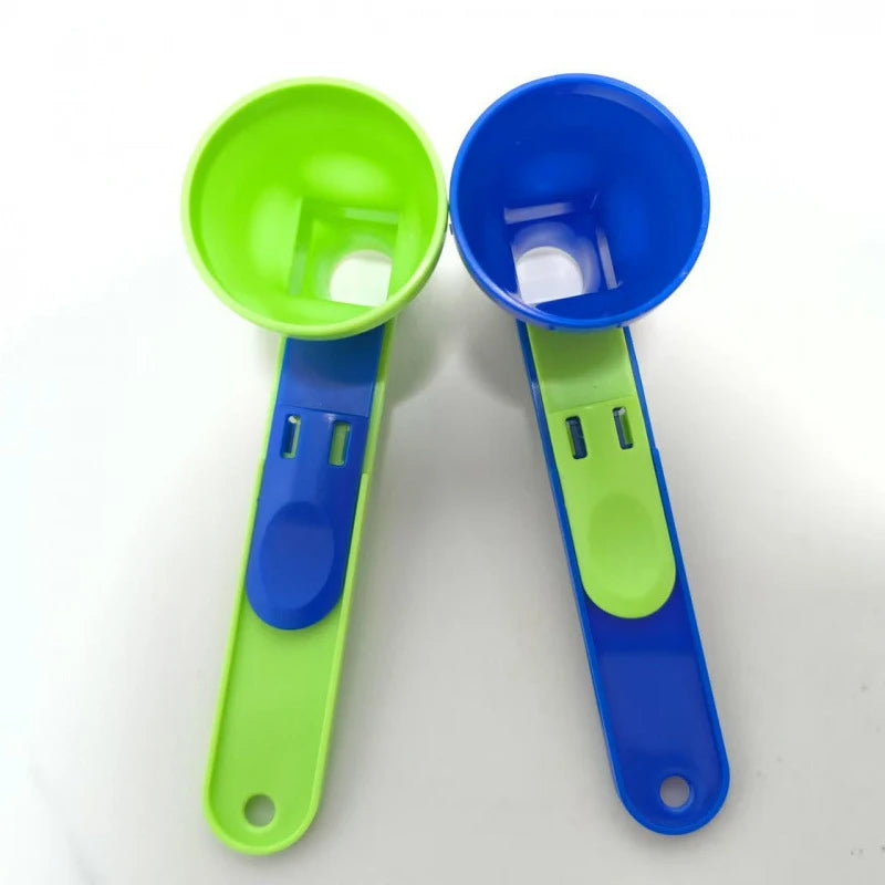 Mess-Free Protein Powder Scoop with Sliding Funnel Powder Scoop PLUSH A and B