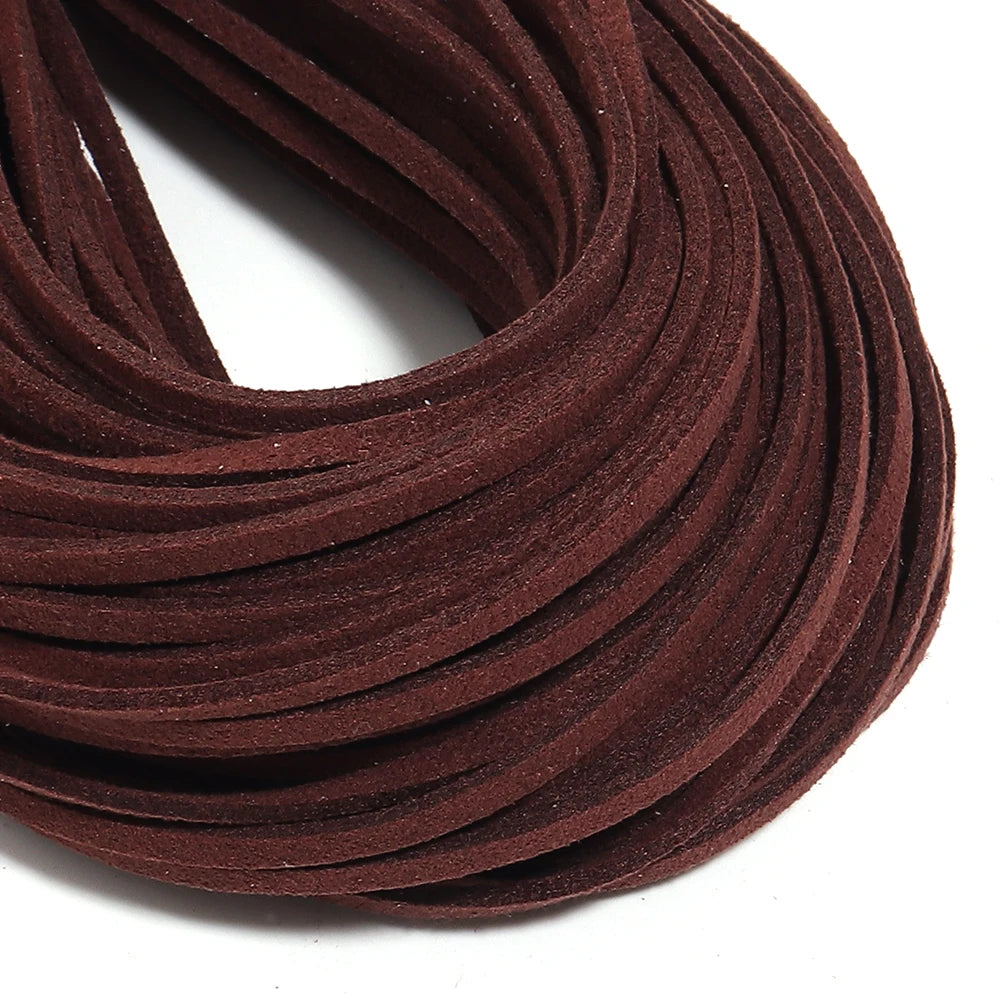 10pcs Multicolor Faux Suede Flat Cord 2.5mm – DIY Jewelry Making Jewelry Craft Cord PLUSH deep brown