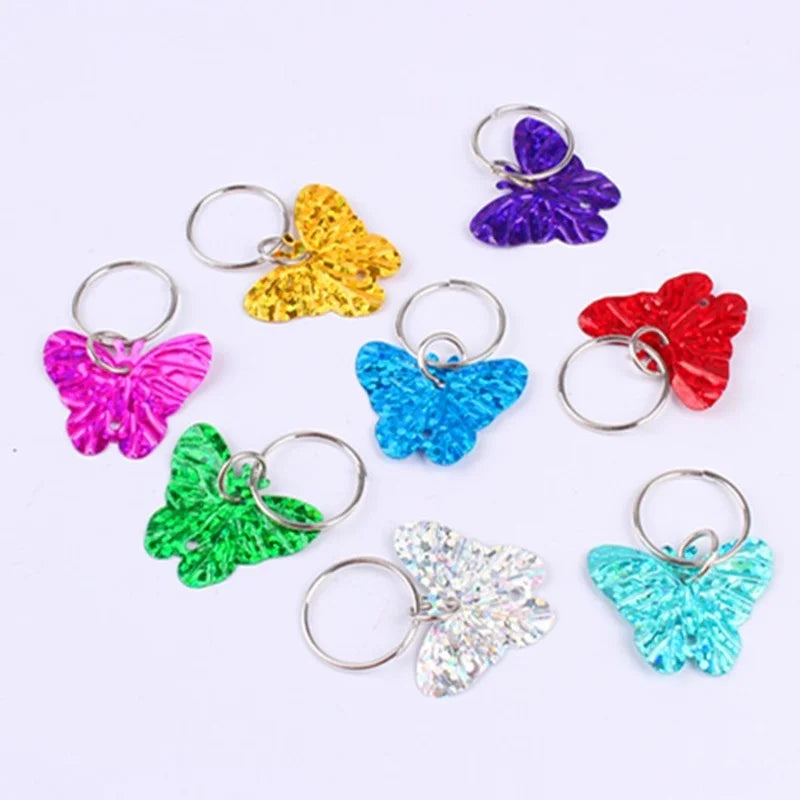 20pcs Butterfly Star Hair Braid Beads – Dreadlock Cuff Rings Hair Braid Beads PLUSH