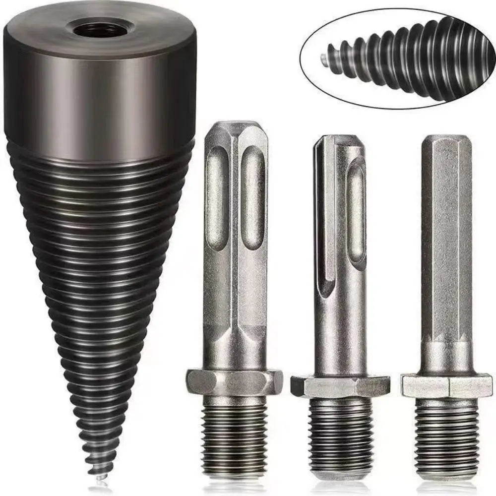 Wood Splitter Drill Bit Set 32mm 42mm 50mm – 4pcs + 3 Handles Wood Splitter Bit Set PLUSH