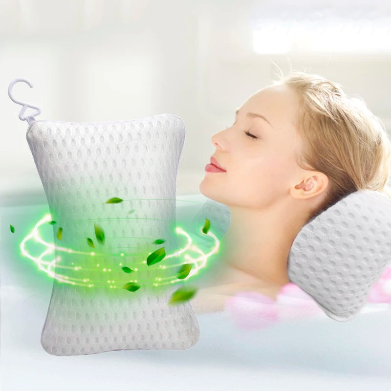 Bathtub Pillow – Spa Shower Headrest & Neck Support Cushion Bathtub Spa Pillow PLUSH
