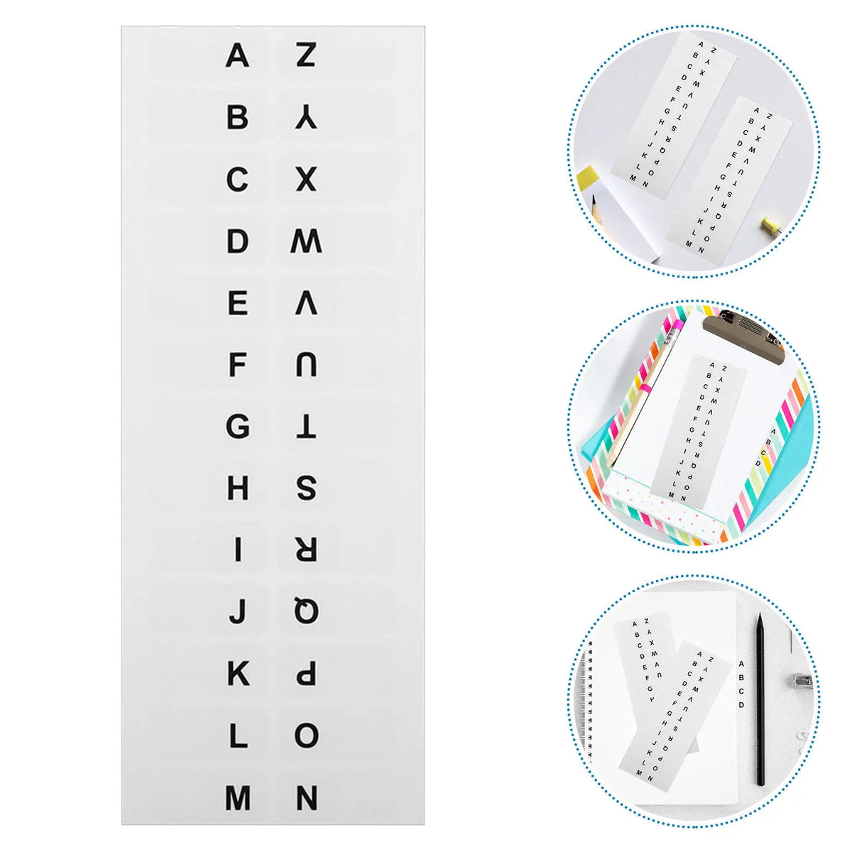 Alphabet Index Stickers 30 Sheets – Self-Adhesive Letter Tabs Index Tab Stickers PLUSH