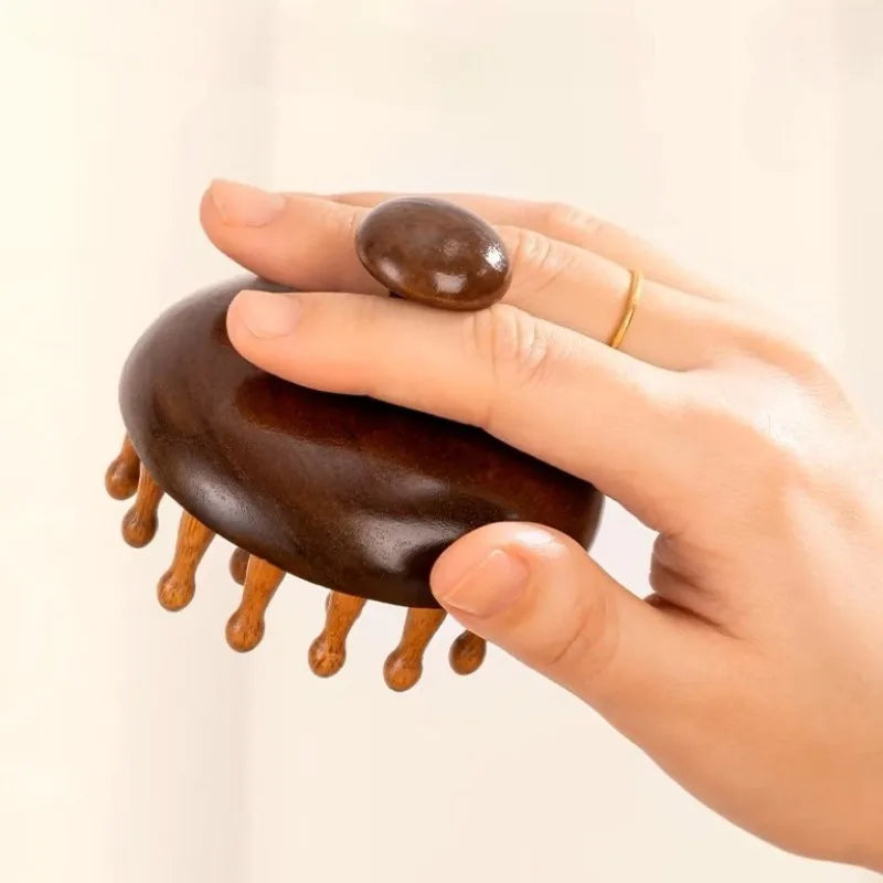 Natural Sandalwood Scalp Massage Comb & Wooden Hair Brush Scalp Massage Comb PLUSH