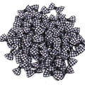 30pcs Scottish Checker Ribbon Bows – Wedding & DIY Craft Decor Ribbon Bows PLUSH Black 1.5x3cm