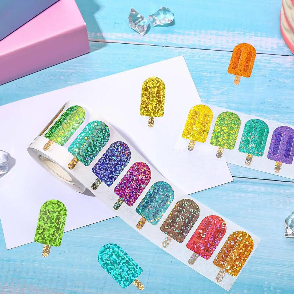 500pcs Popsicle Summer Stickers – Party & Drinkware Decals Decorative Stickers PLUSH