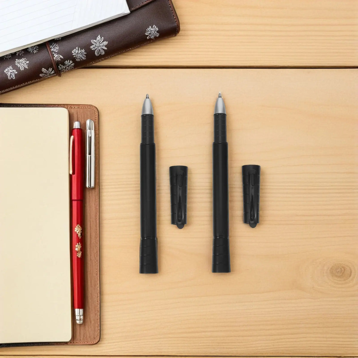 10pcs Dual Tip Highlighter & Black Gel Pen Combo | Note Taking Dual Tip Marker Pen PLUSH