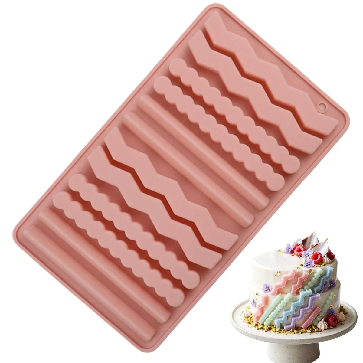 Silicone Chocolate Bar Mold 12-Cavity Long Strip Baking Tray Silicone Baking Mold PLUSH