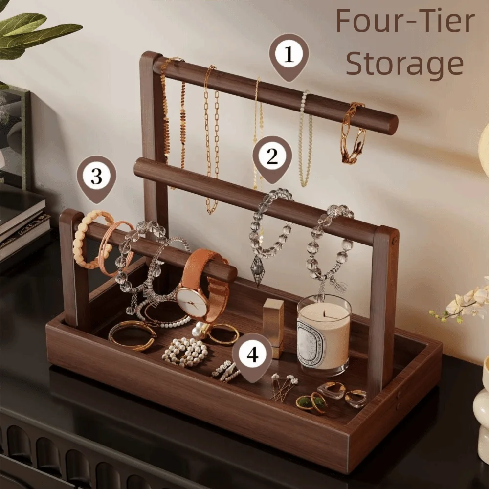 Solid Wood Bracelet Stand – Multi-Layer Jewelry Organizer Jewelry Display Stand PLUSH