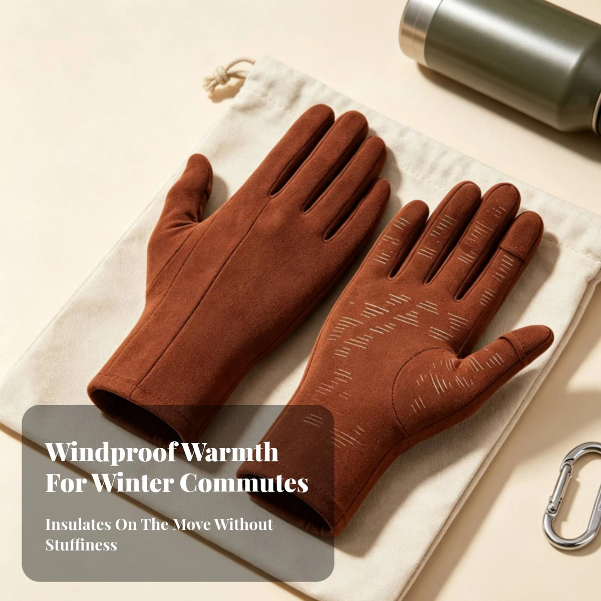 Flip-Top Thermal Gloves – Windproof Touchscreen Knit Mittens Convertible Finger Gloves PLUSH