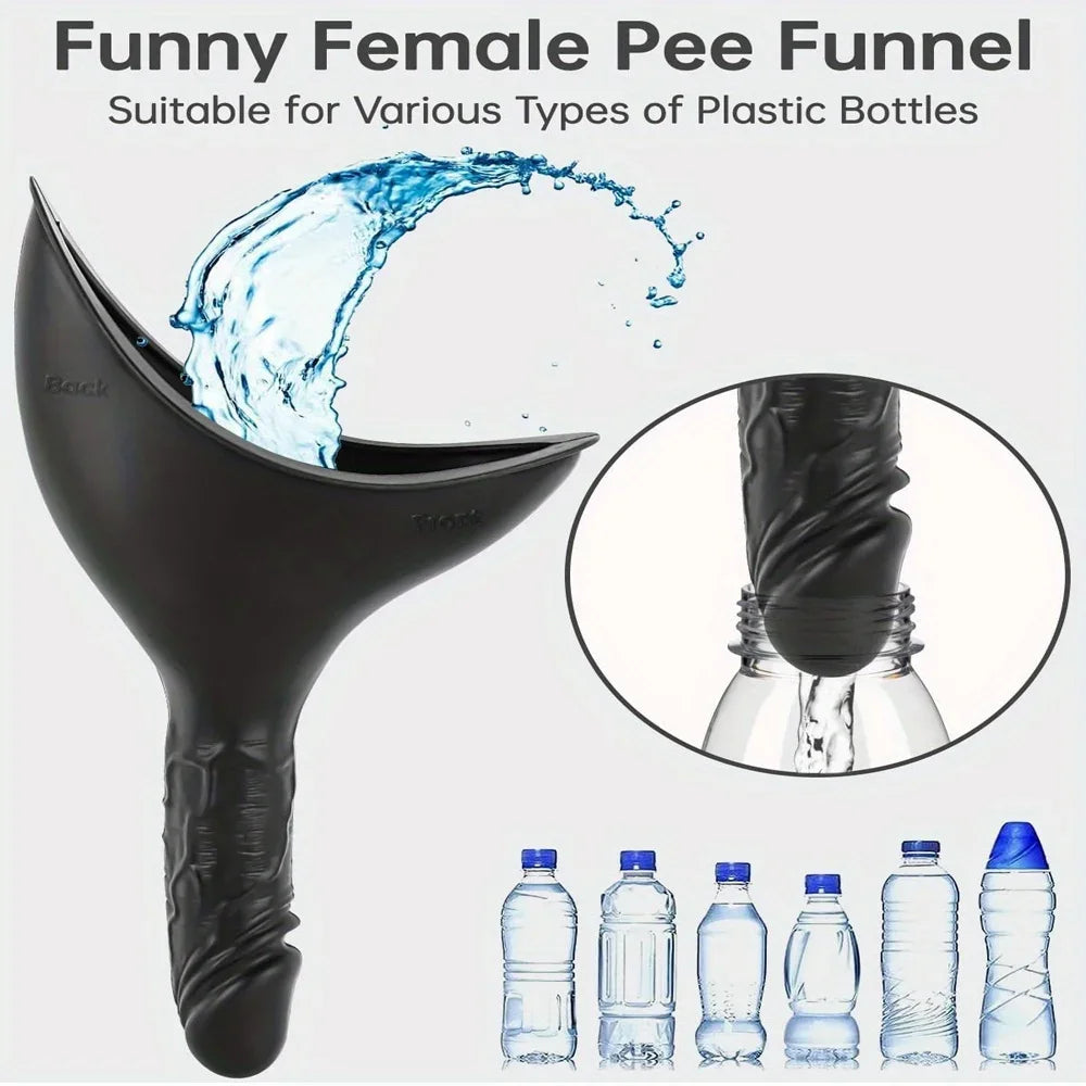 Portable Female Urination Device with Pouch | Silicone Female Urination Device PLUSH