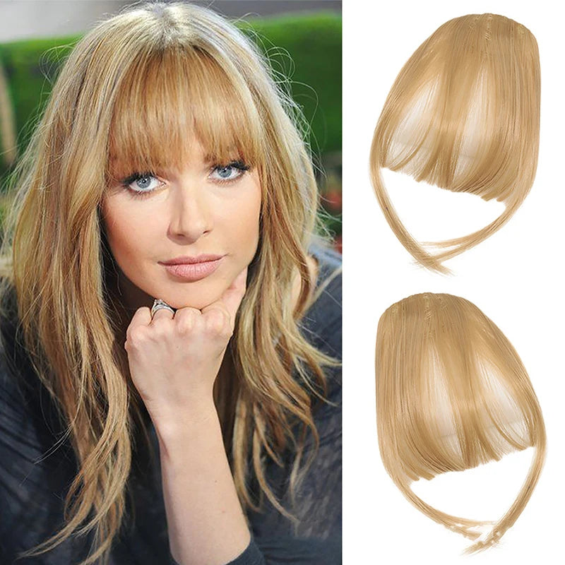 Clip-In Synthetic Air Bangs & Sideburns Hairpiece Black Brown Clip-In Hair Bangs PLUSH 10