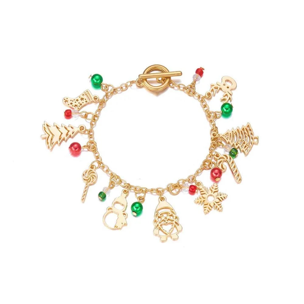 Christmas Tree Snowflake Bracelet – Adjustable Glaze Bangle Fashion Bracelet PLUSH Style 9