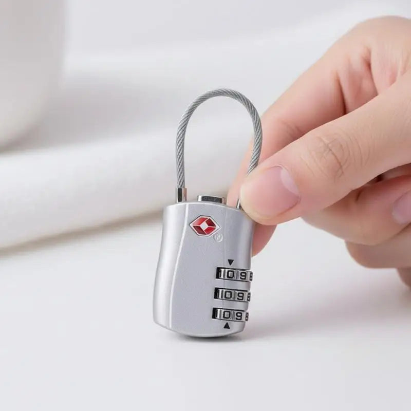 3-Digit Zinc Alloy Travel Customs Lock for Luggage & Backpack Travel Combination Lock PLUSH
