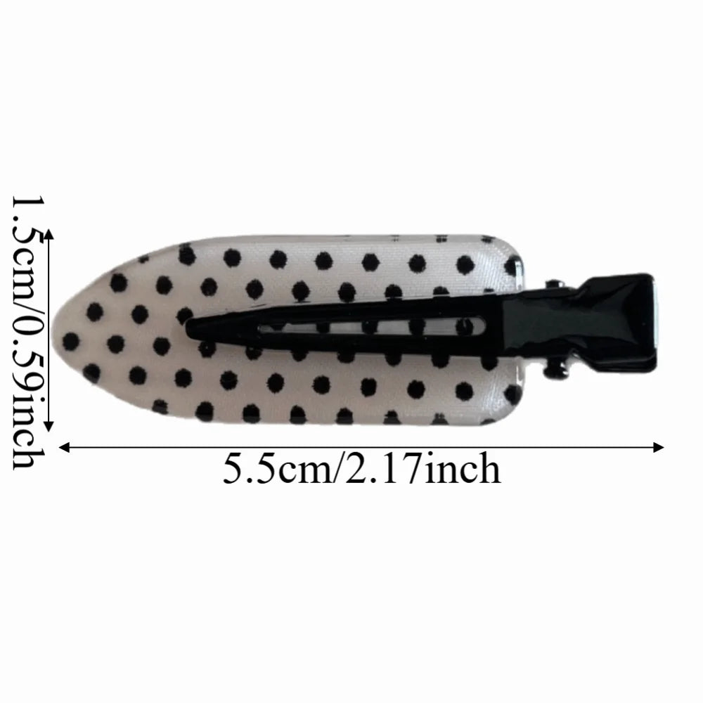 Black & White Acrylic Hair Clips – Minimalist Polka Dot Hairpin Acrylic Hair Clips PLUSH