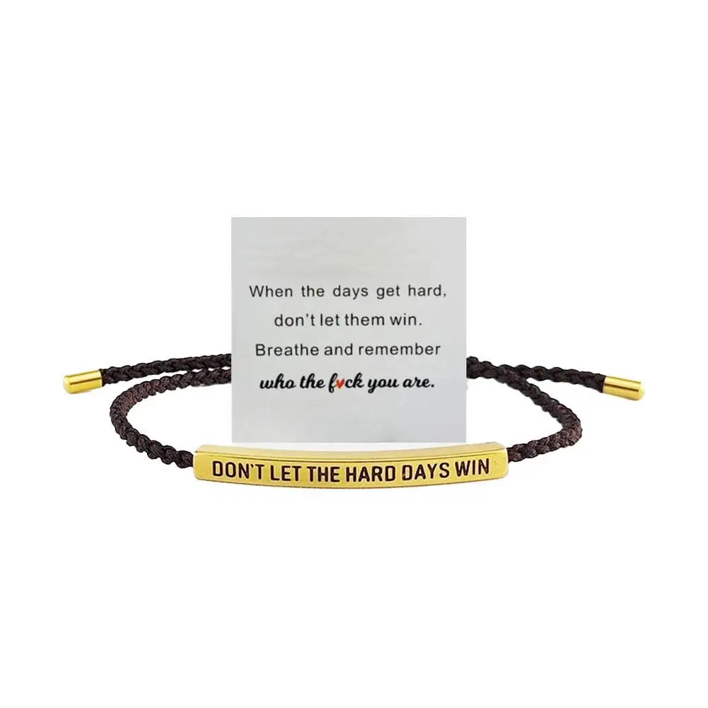 Engraved Titanium Steel Adjustable Hand-Woven Bracelet Woven Engraved Bracelet PLUSH F