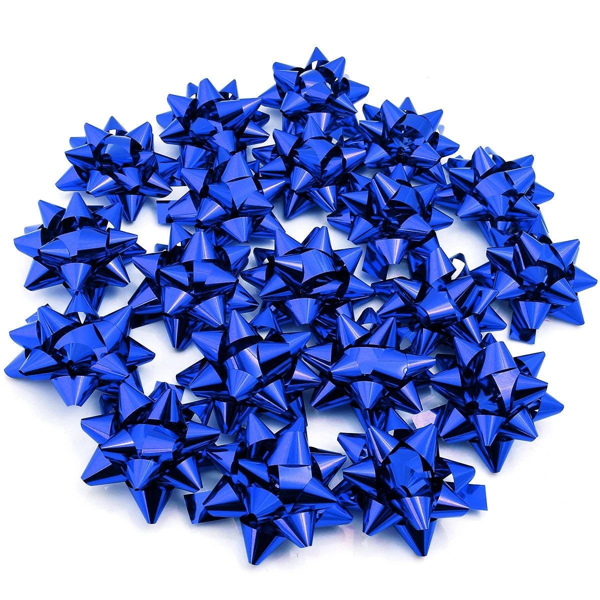 Self-Adhesive 3D Star Bows for Gift Wrapping & Decoration Decorative Gift Bows PLUSH blue 60mm x 20pcs
