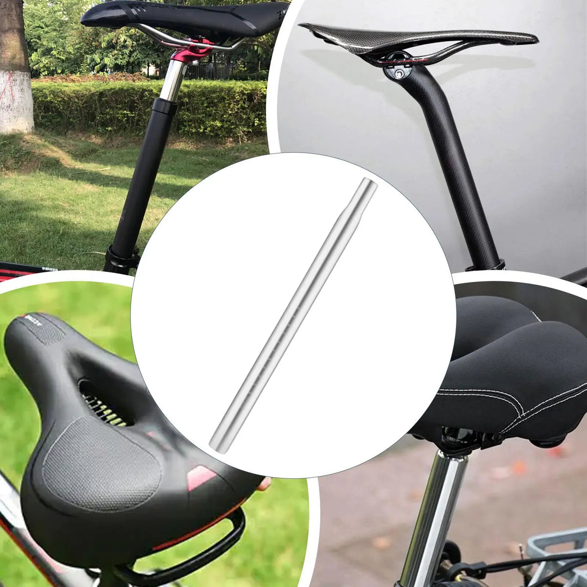 25.4mm Aluminum Alloy Bike Seat Post CNC Slim Head – 2 Pack Bicycle Seatpost PLUSH