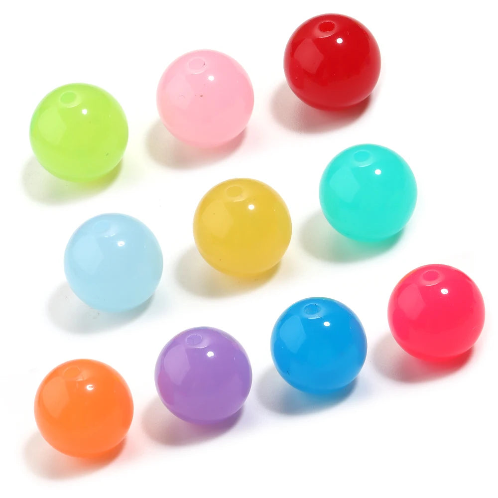 20pcs 16mm Jelly Acrylic Round Spacer Beads – DIY Jewelry Acrylic Spacer Beads PLUSH