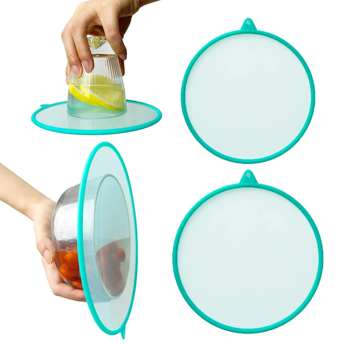 4-Pack Silicone Stretch Lids – Airtight Reusable Food Covers Silicone Food Lids PLUSH