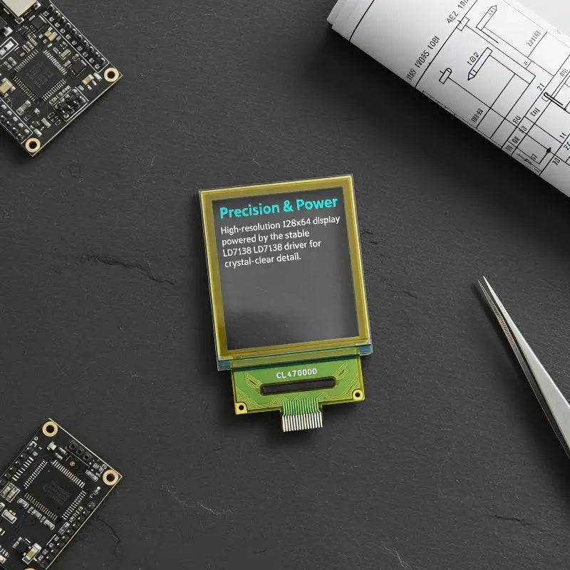 1.5" Transparent PMOLED 128x64 65K Color SPI Display – DIY OLED Display Module PLUSH