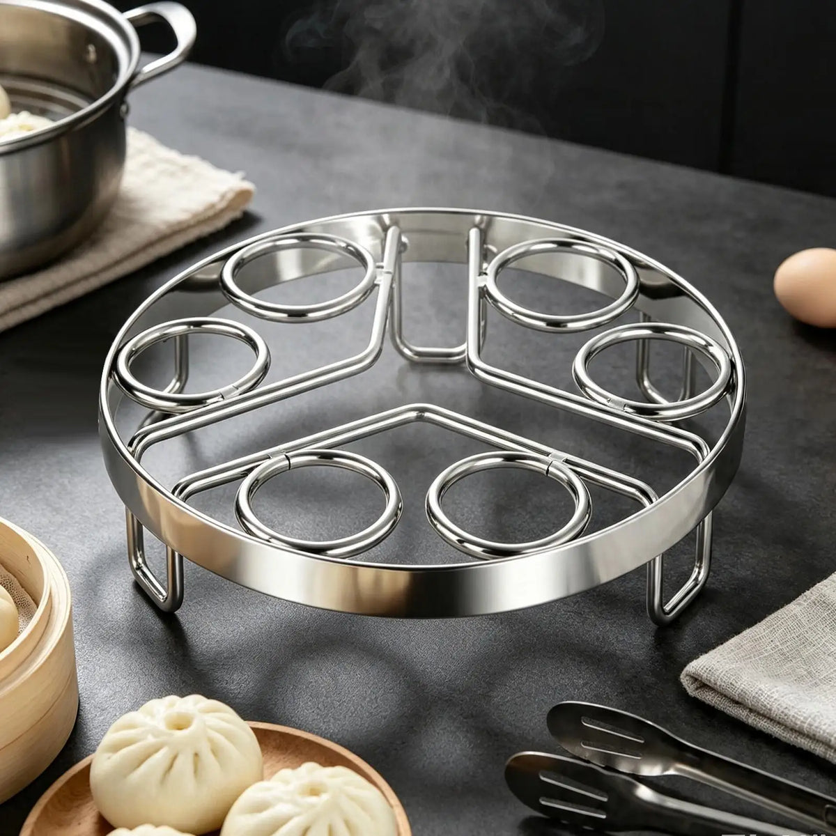 Stainless Steel Egg Steamer Rack Trivet – Multi-Use Stand Steamer Rack Trivet PLUSH